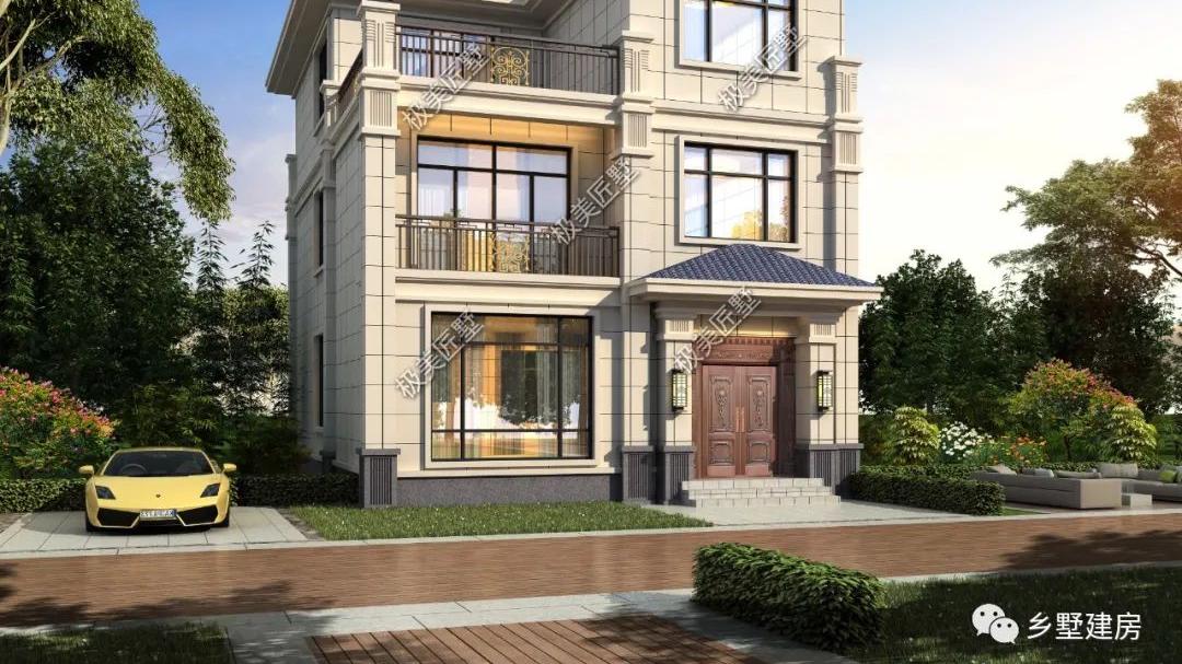 开间9米小宅基地，建简欧风，混砖结构易施工造价低