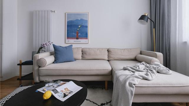 71平北欧风一居室，一抹清新的蓝色打破室内的的单调感