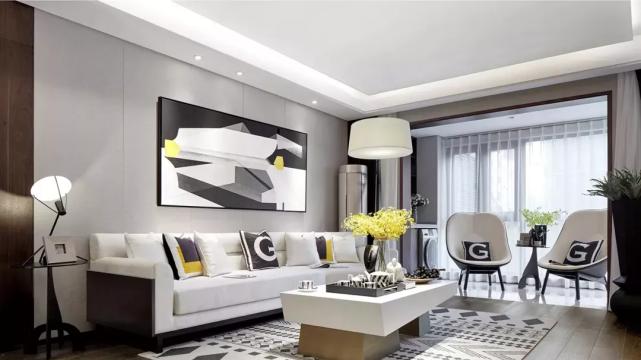 137㎡现代简约三居室，简洁利落，多彩的几何图形，尽显不俗品味