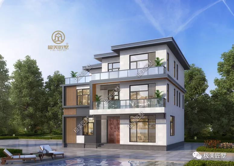 三层的漂亮别墅，坡屋顶的设计，既好看又实用，适合建在农村！