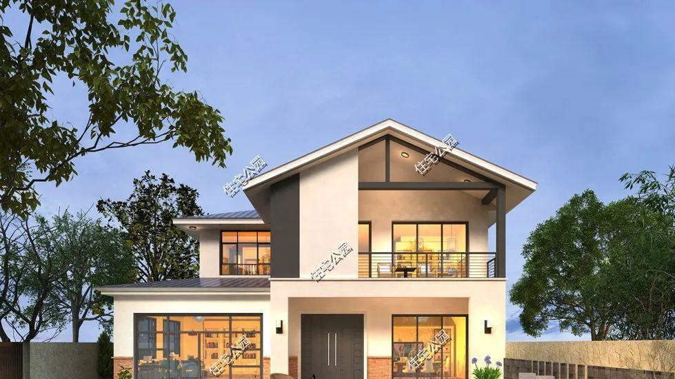 双车库+多套卧，13×11米二层时尚别墅，农村建房新选择