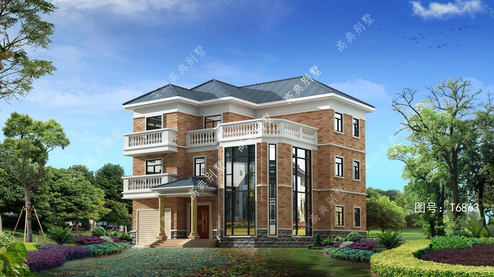 这款简欧别墅设计，力求精简大气，喜欢就盖一栋。