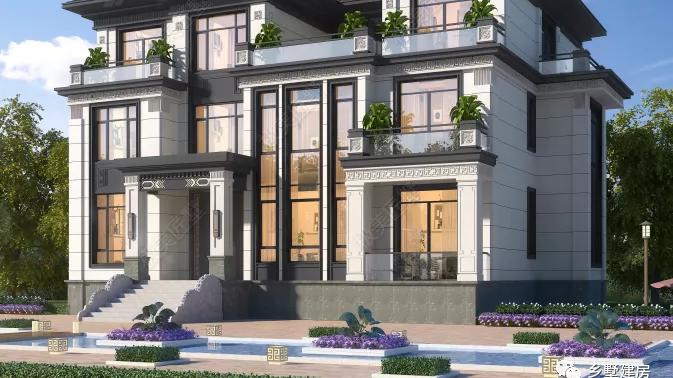 四开间的三层别墅，新中式风格，韵味十足！