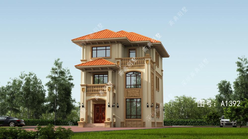 大方华丽的欧式别墅，给人一种宏伟的感觉，造型简单。