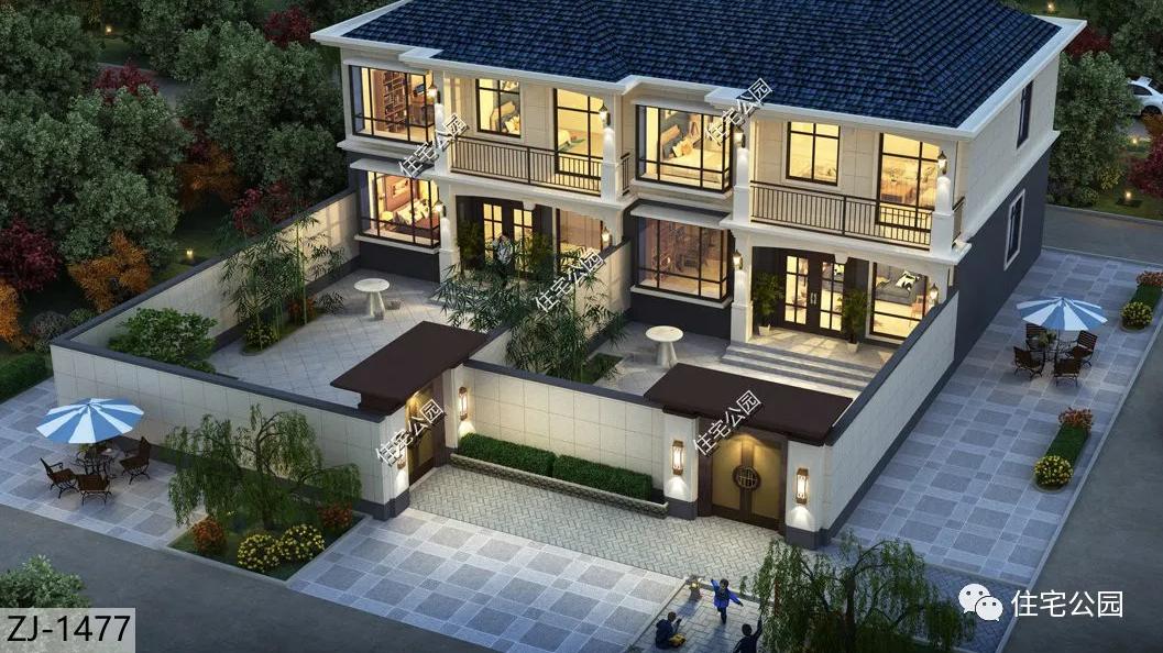 2款农村双拼户型，简单实用造价低，兄弟建房准没错