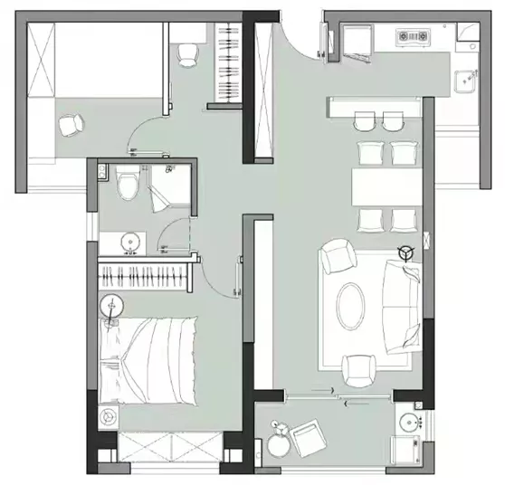 75㎡小户型，舒适度不输别墅，衣帽间、书房应有尽有！