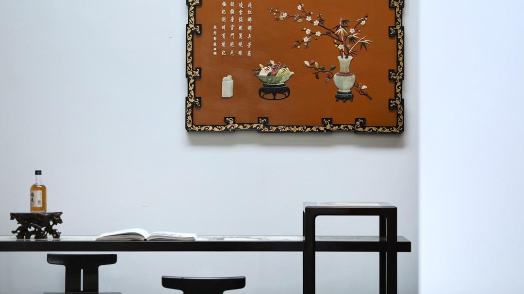 富丽文雅，百宝嵌吉祥清供图，文房厅堂装饰挂屏