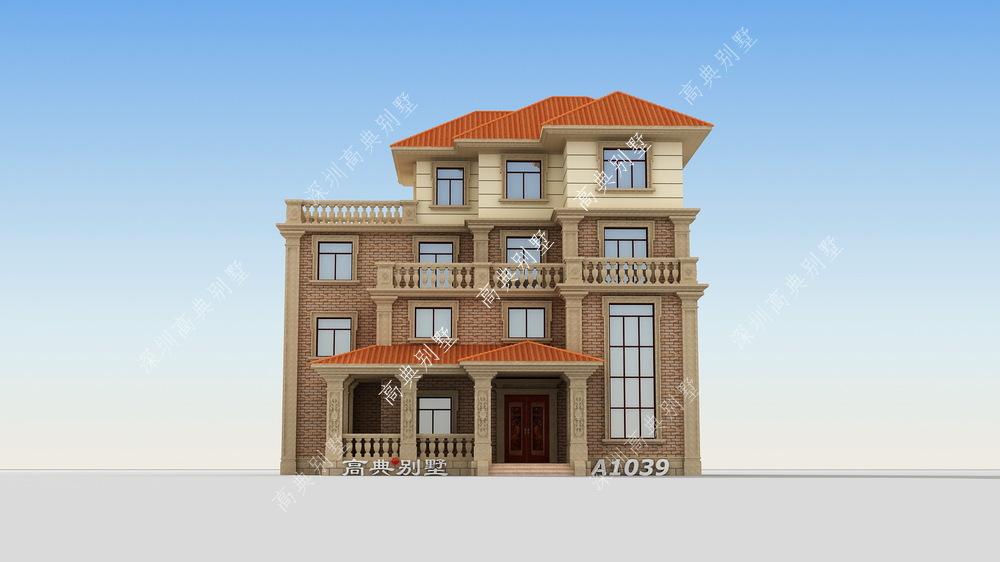 这款霸气高贵的欧式别墅，很是气派，色彩温馨。