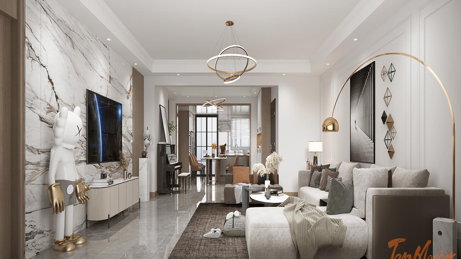 【鲁班装饰】米兰园175㎡现代轻奢风格，情景交融