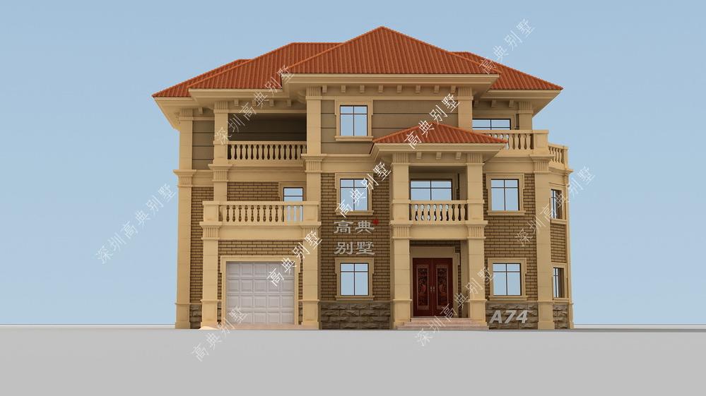 带车库的欧式别墅，快建一栋，日子越来越红火。