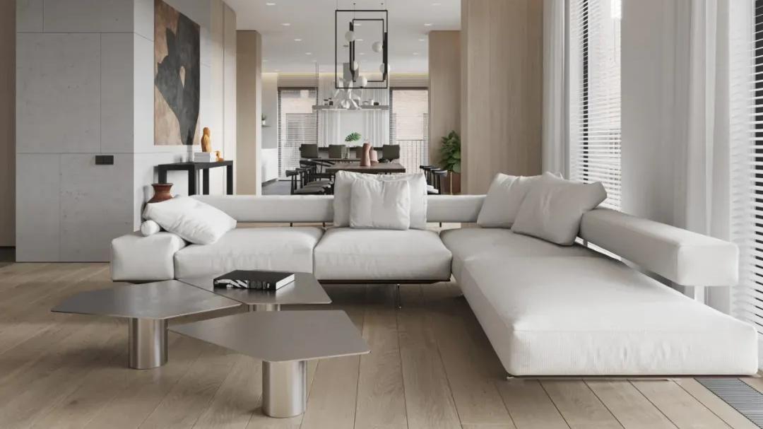 经典色系的设计，展现出简约空间的艺术美感