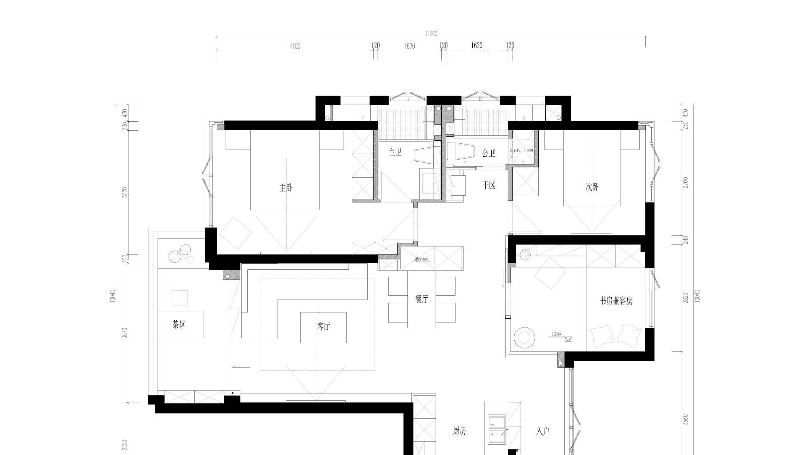 96㎡混搭风设计！强烈的色系碰撞下，还能给人以优雅的感觉！