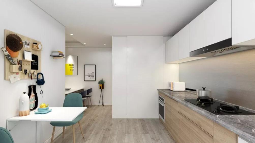 89㎡三房将原本客厅的一半作为主卧？简单实用，颇具年轻气质！