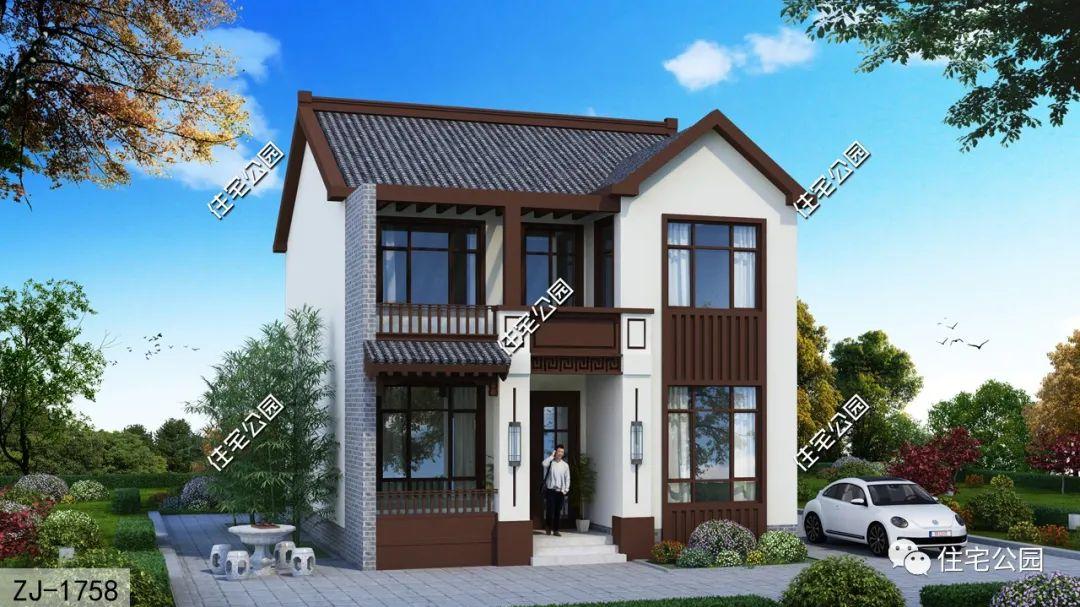 9×11米占地不足百平，自建4室2厅新中式住宅，简单舒适好生活