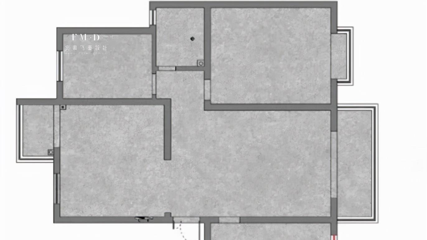 沙发墙后方只拆一半，多出整墙书柜，还有L型书桌双人办公不愁！