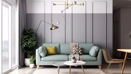 125平简约风三居室，厨房和小客厅中间以一个简单的小餐厅隔断