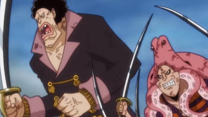 海贼王|海贼王964集：章鱼和御田五五开，桃之助诞生了，蒂奇下跪白胡子