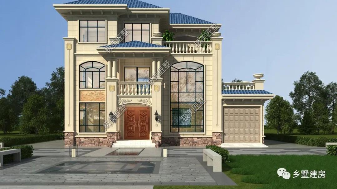 15.6X11米，三层带车库欧式别墅，美观实用