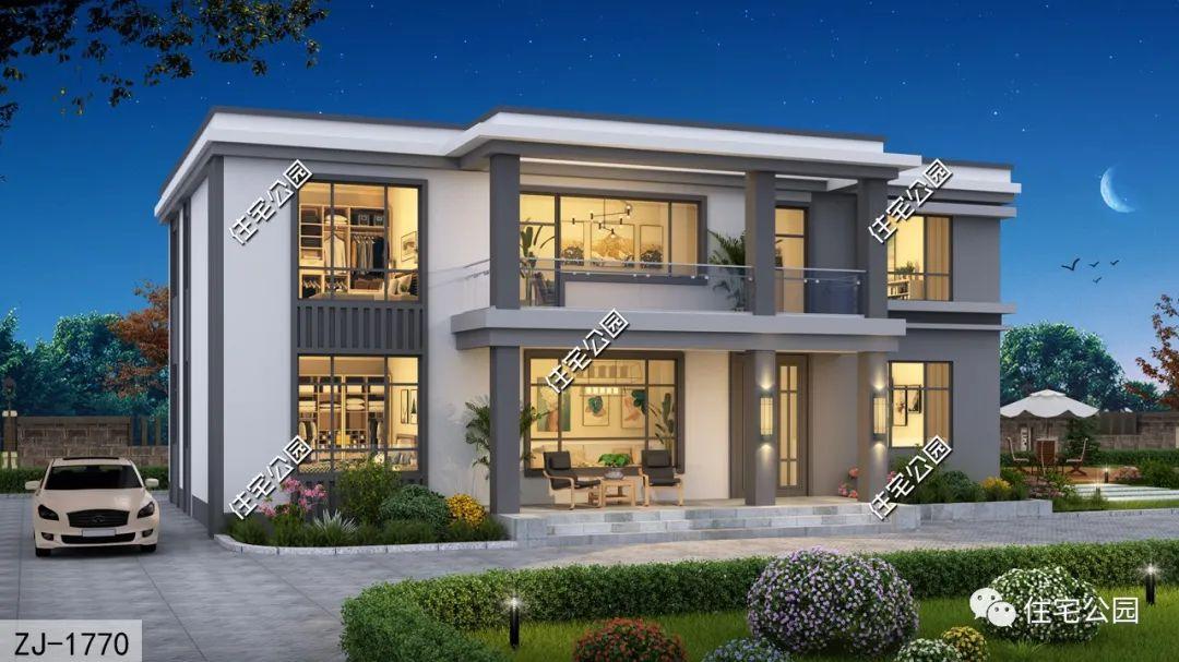 15×10米现代风二层住宅，双厨房+大套卧，开启美好舒适生活