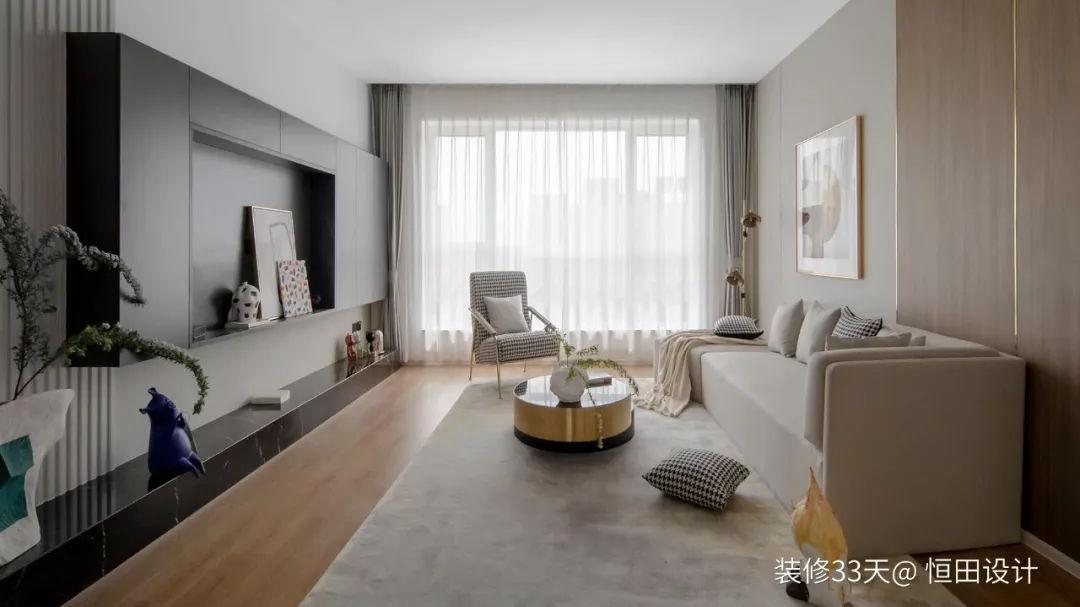 装修设计：140平现代轻奢高级质感三室