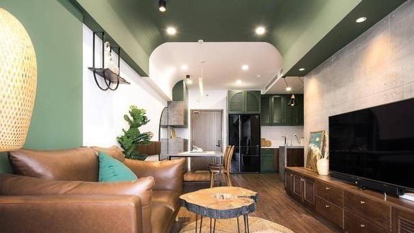 78㎡装出2卧室+书房+衣帽间，并用复古绿填满，小户型值得借鉴