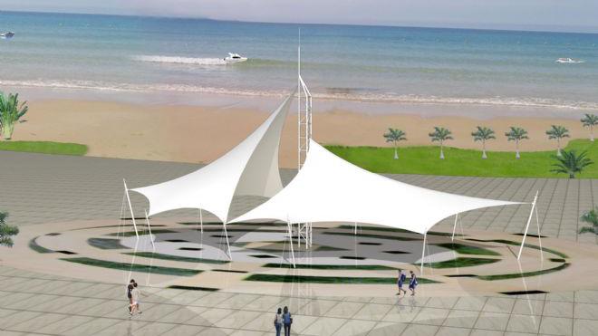 佛兰空间膜结构公司分析膜结构景观应符合广场的整体设计