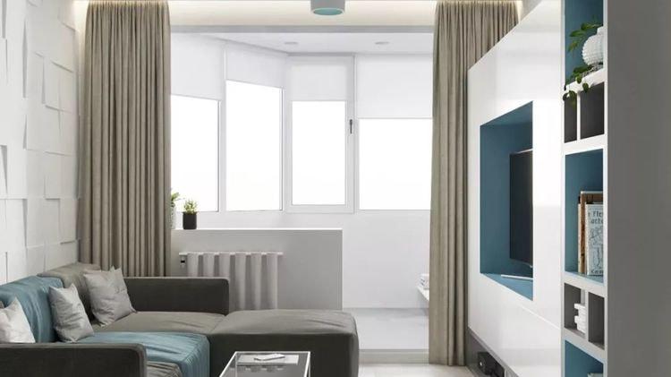 清新海洋风64平米小户型 蓝与白搭配很简约时尚