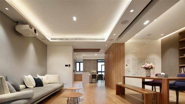 130平米的简约风格新房毕业，不装电视墙也很美，进门就被吸引了