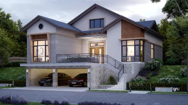 一层农村别墅，4室+棋牌室+观景平台，现代风格让人一眼爱上