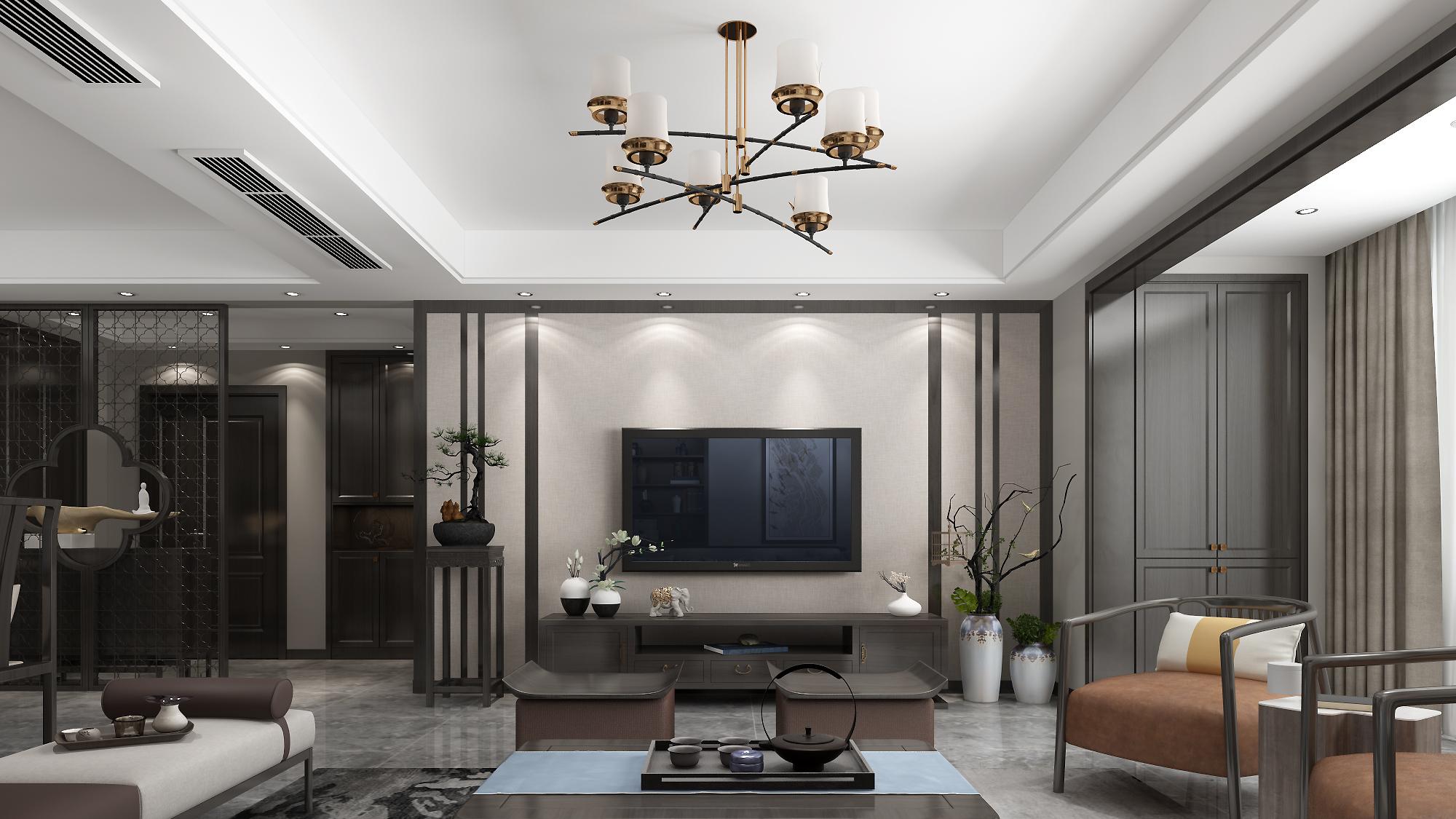 伴山伴岛138㎡现代中式风格·威海装修