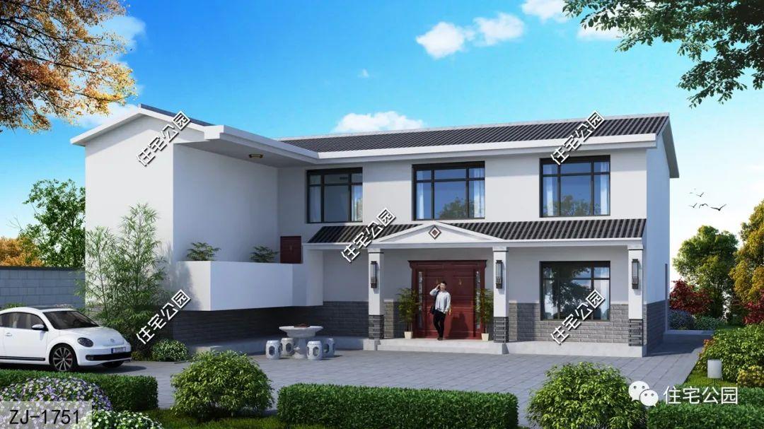 拆旧房建新屋，13×9米新中式住宅，东西无窗+挑空厨房