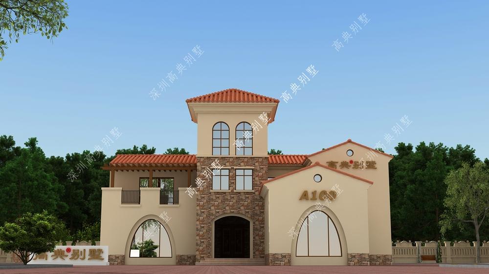 这款欧式别墅，非常耐看，多窗设计，使室内采光通风效果贼好！