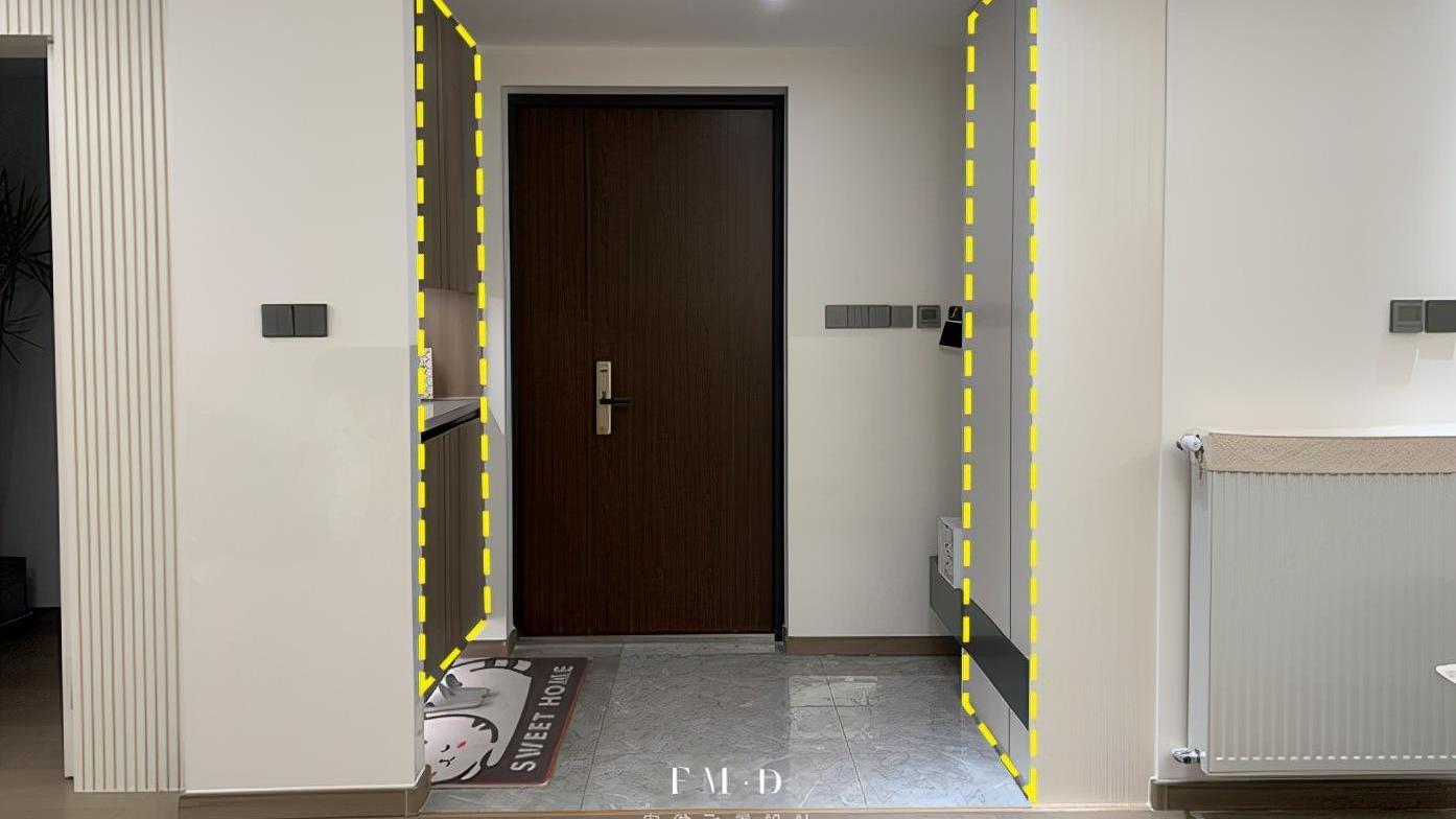 以后我会装玄关了，过道两边墙装柜子，“二字型布局”给足体面