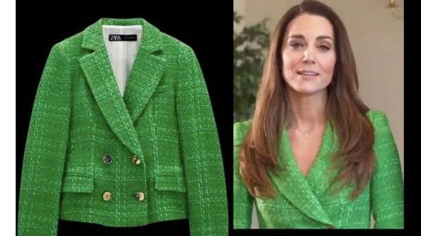 凯特王妃绿色着装庆万物复苏，600元ZARA小西装立大功，今年春天潮流点就在它
