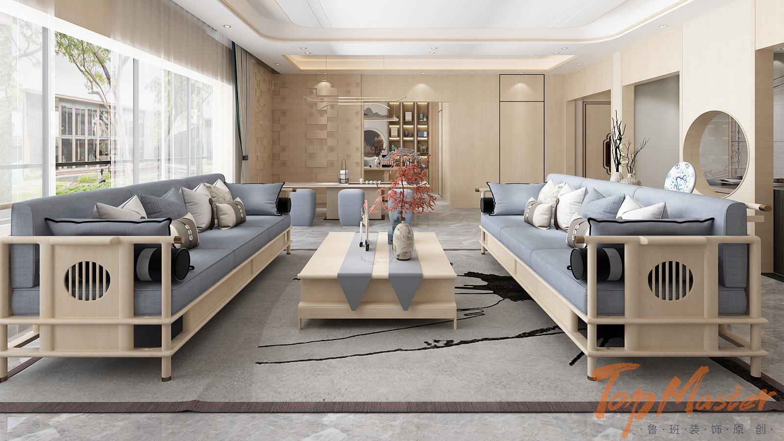 【鲁班装饰】龙熙一号150㎡新中式风格，含蓄端庄