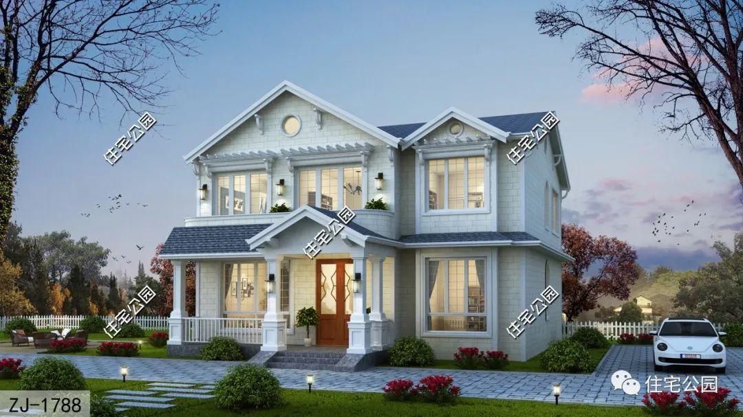 开放布局+双客厅，11×14米简单二层欧式别墅（内含预算清单）