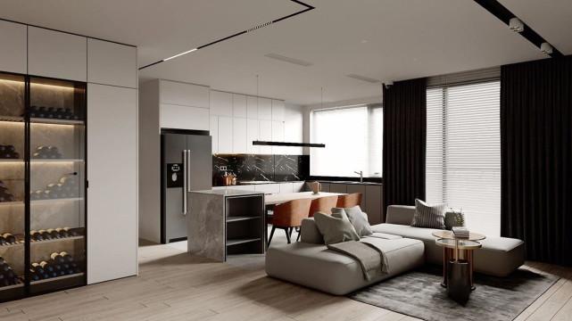 95平现代简约风三居室，没有其他要求就是简单实用