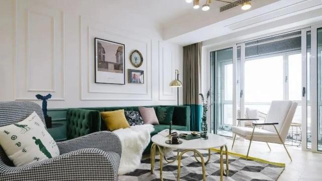 120平现代简美轻奢两室，地面全屋鱼骨拼，超大衣帽间