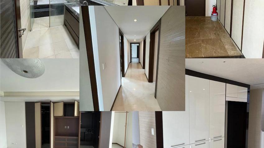 186㎡大平层，用曲面玻璃围出多功能厨房，清爽简洁，走在潮流前端