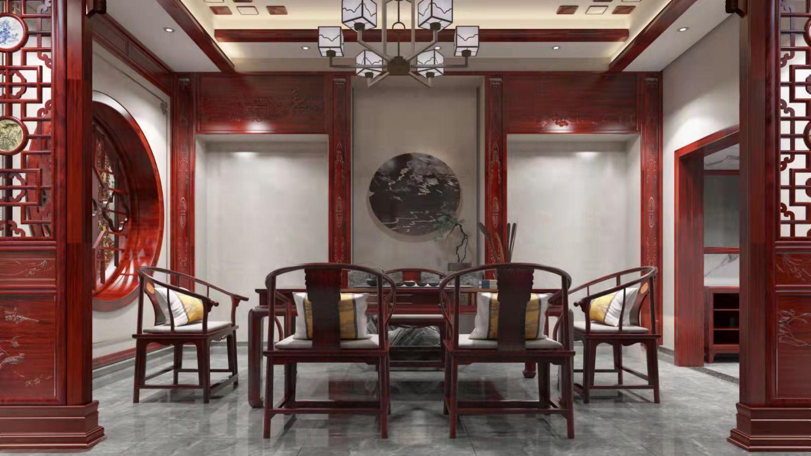 别墅中式装修带给你不一样的清新、古韵居家环境