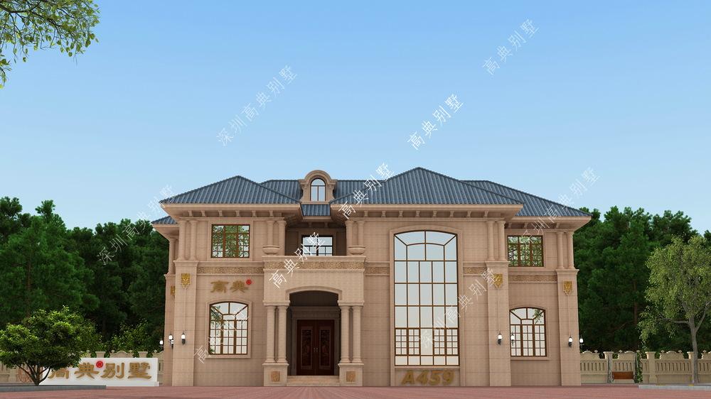 这款欧式小别墅，外观简洁大方，年迈的父母住在里面，心里放心。