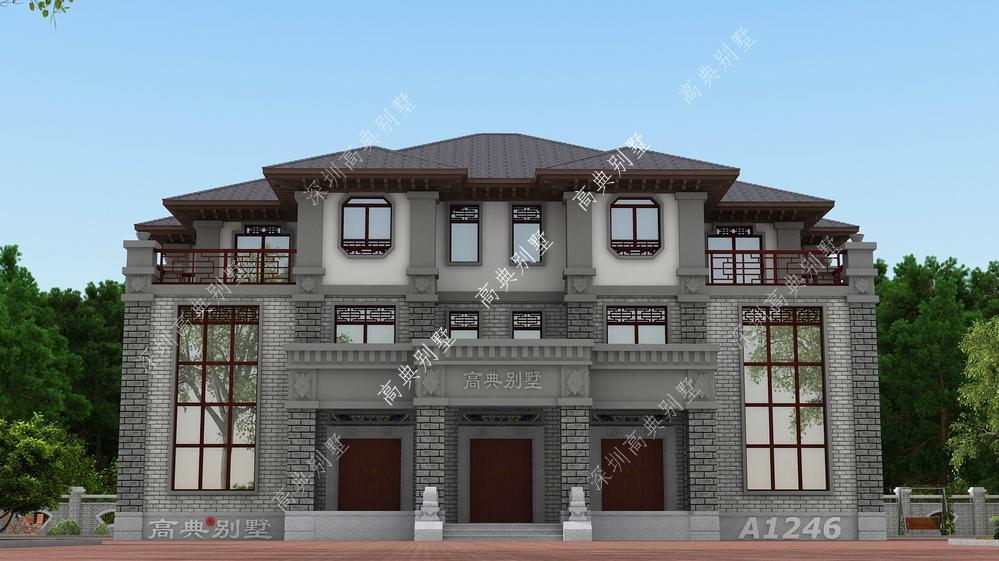 这款中式双拼别墅可谓是美观实用，带有露台，简直就是完美的户型