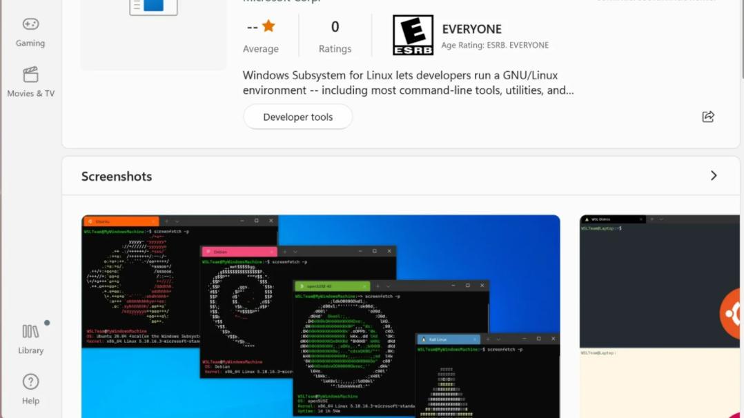 Windows|Windows 11 的应用商店上架 WSL 预览版