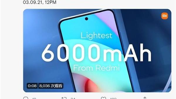 红米手机|Redmi 10 Prime官宣，搭载6000mAh电池，定价千元档