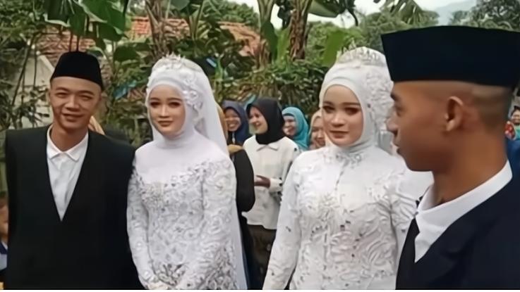 拖拉机 印尼双胞胎兄弟娶双胞胎姐妹，四人同日结婚，婚后认错是常态