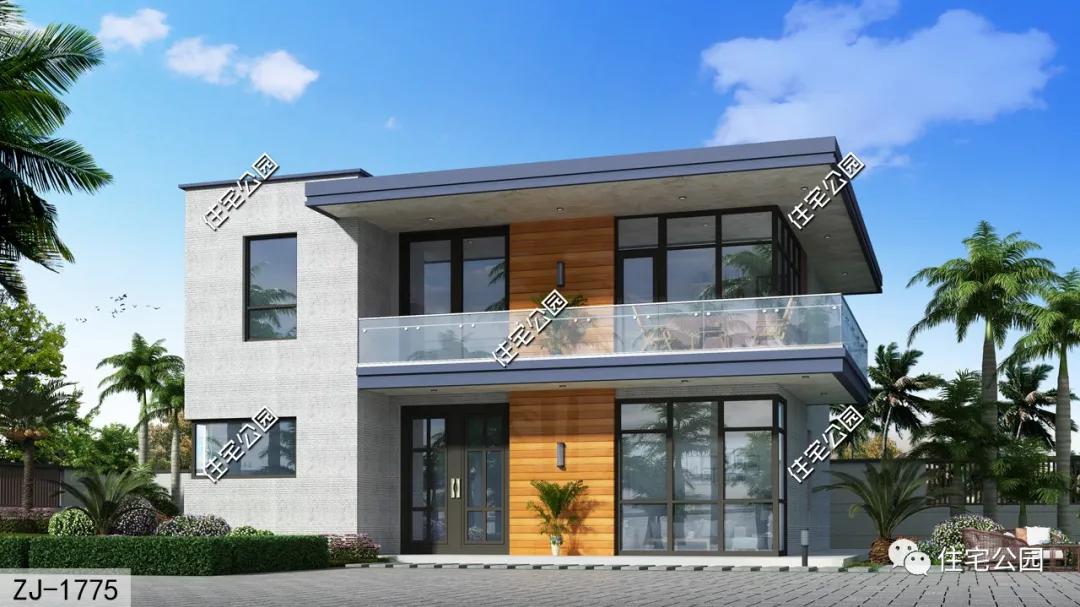 11×11米方正二层别墅，3室2厅格局配堂屋+阳台