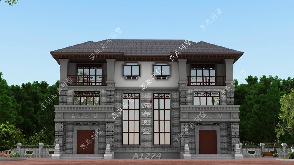 这款双拼中式别墅，带土灶，堂屋，一看就是有文化底蕴的人。