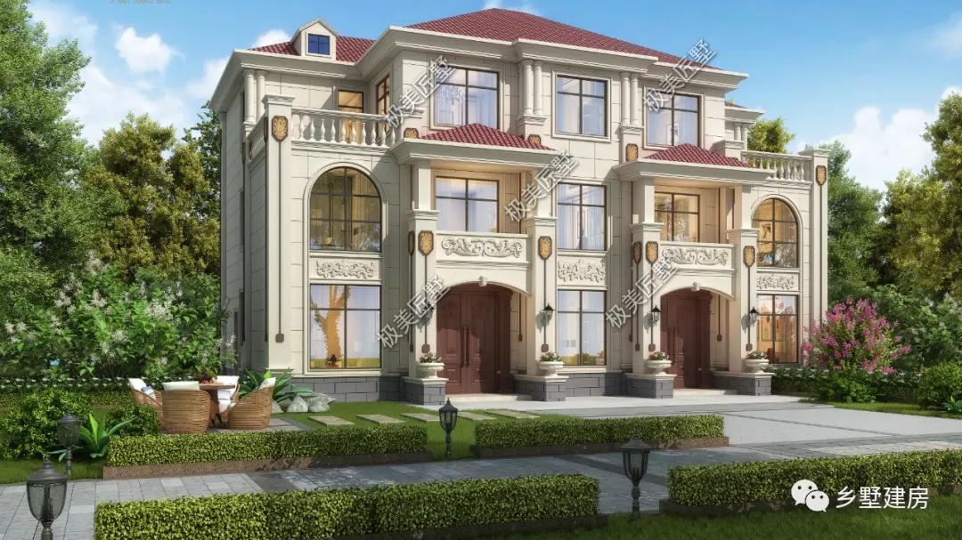 农村欧式双拼自建房，老家盖上一栋，秒杀其它房子