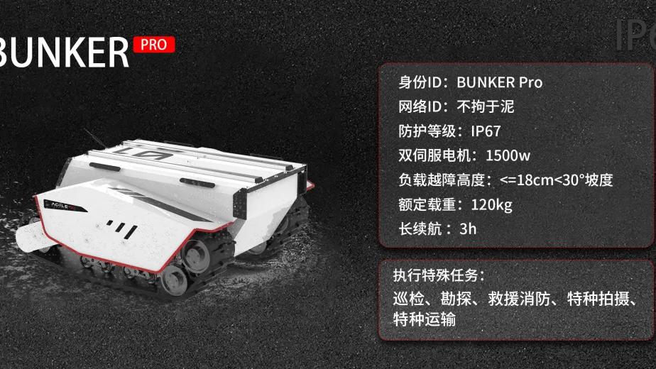 松灵机器人推出特种重载防水履带底盘BUNKER Pro