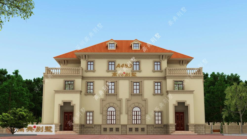 这款豪华的欧式双拼别墅，农村兄弟建一栋，共享天伦乐。